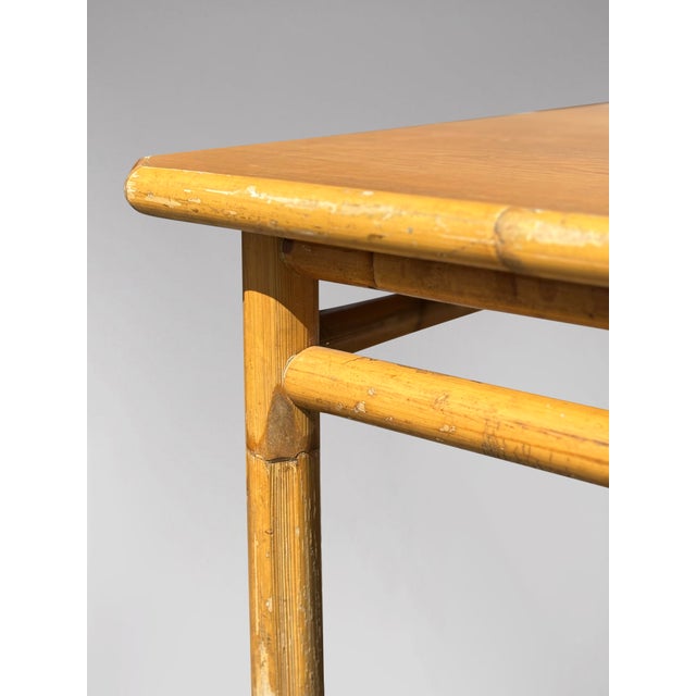 Mid-Century French Bamboo Dining Table, 1960 For Sale - Image 6 of 8