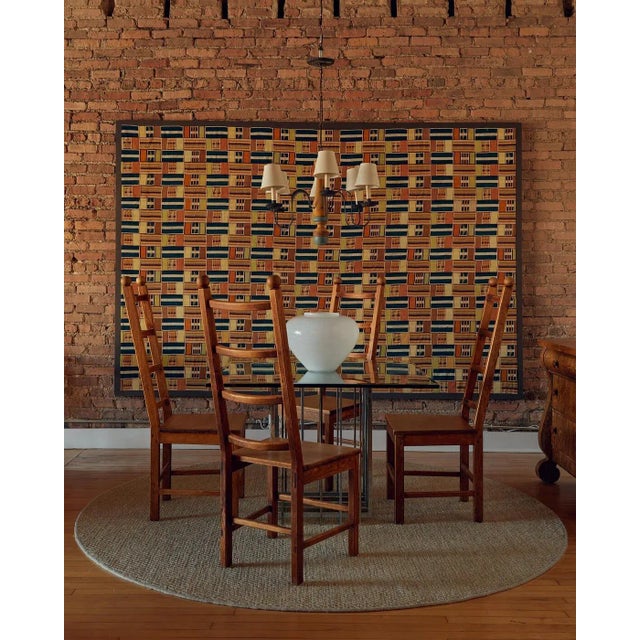 Colorful Antique Ewe Kente Cloth Textile, Country of Origin: Africa, Circa Date: Early 20th Century. A striking textile...