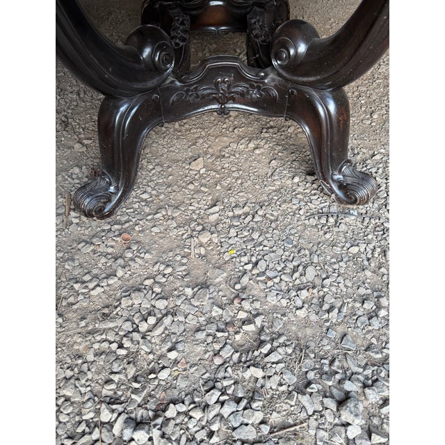 Walnut Burlwood Inlay Table 19th Century Rococo Revival For Sale - Image 13 of 15
