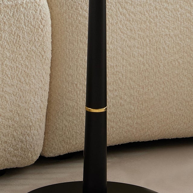 Wood Contemporary Black MDF Square Side Coffee Table With Brass Accent For Sale - Image 7 of 10