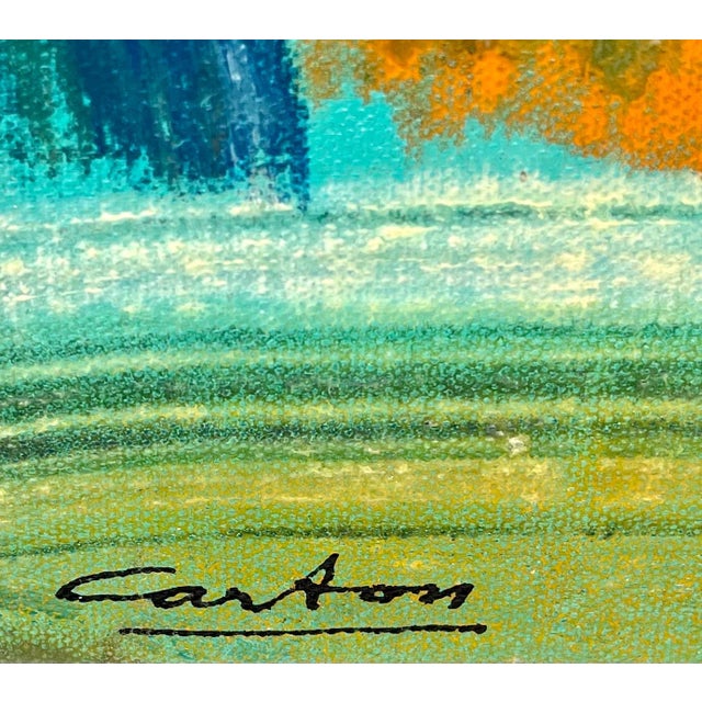 Abstract Expressionism American Vivid Abstract Expressionist Art Oil Painting Norman Carton, Wpa Artist For Sale - Image 3 of 7