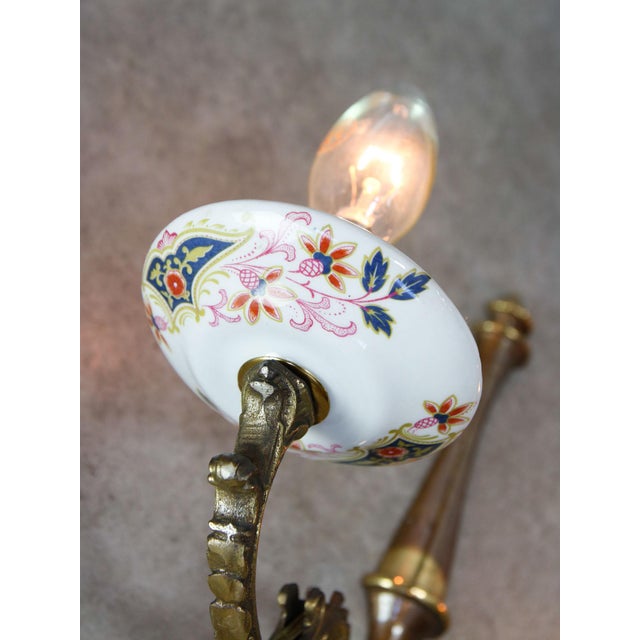 Metal Mid-Century Italian Brass and Ceramic Sconces, Set of 2 For Sale - Image 7 of 13