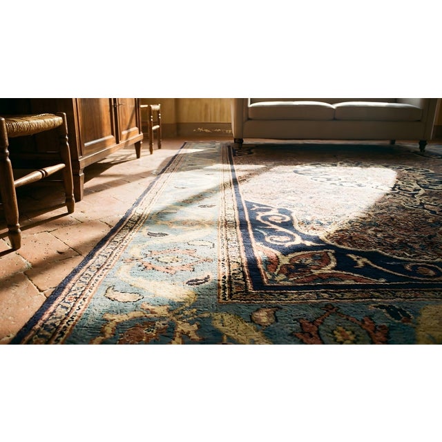 Black Distinguished Medallion in the Center in a Black Ground Color Antique Persian Bijar Rug For Sale - Image 8 of 8