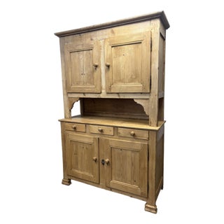 19th Century European Pine Housekeepers Cabinet For Sale