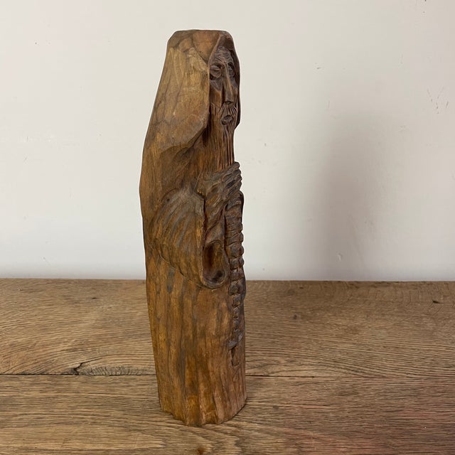 Folk Art Naïve Sculpture in Carved Wood, 1800s For Sale - Image 4 of 8