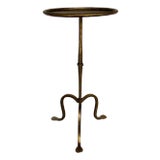 Small Spanish Iron Drinks Table on a Curved Tripod Base For Sale