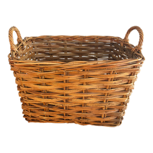 Vintage French Rivera Style Reed Woven Basket