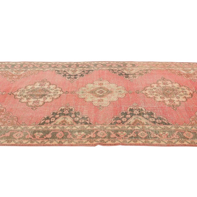 Mid 20th Century Vintage Worn Out Turkish Area Rug For Sale - Image 4 of 7