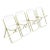 Giancarlo Piretti Style Brass Folding Chairs- Set of 4 For Sale