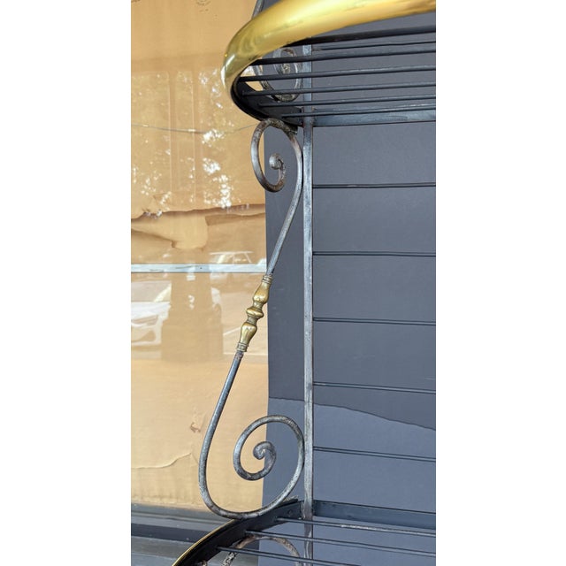 French Boulangerie Stand or Baker's Rack of Wrought Iron and Brass For Sale - Image 11 of 12