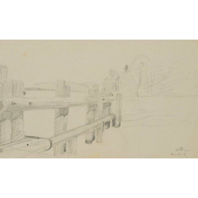 H. Christiansen, Jetty on the Banks of the Starnberg Lake, 1922, Pencil For Sale
