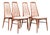 Mid-Century Modern Eva Dining Chairs in Teak and Wool by Niels Koefoed for Koefoed Hornslet, 1960s, Set of 4 For Sale