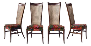 Mid 20th Century Jack Lenor Larsen Cane Tall Back Dining Chairs