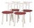 Vintage Italian Chairs in Wood and Red Vinyl, 1980s, Set of 4 For Sale