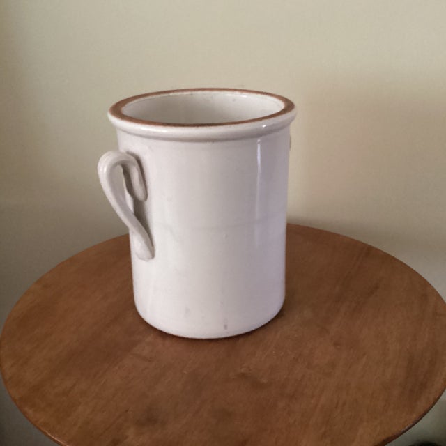 Antique Rustic Ceramic European Glazed Stoneware Confit Pot/ Urn With Handles For Sale - Image 12 of 12