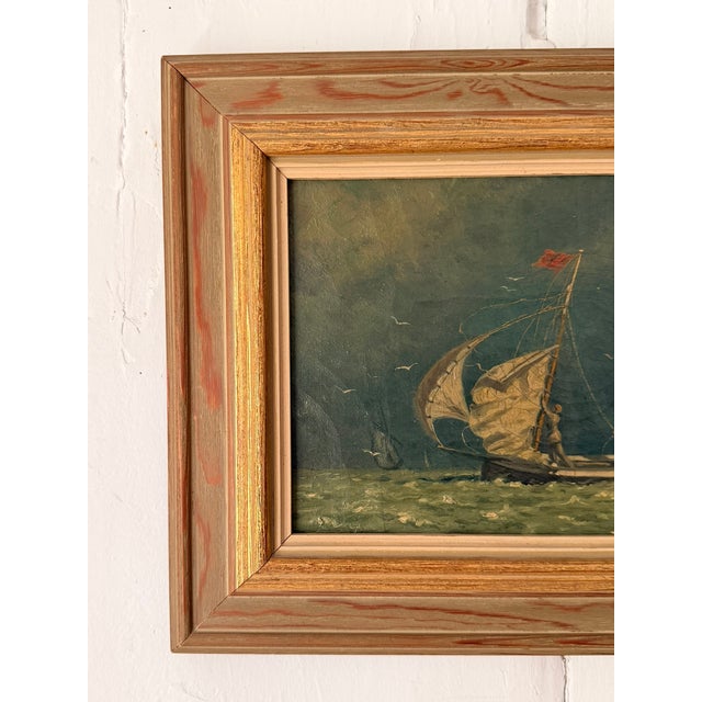 Nautical European Sailing Scene, Circa 1900 For Sale - Image 3 of 5