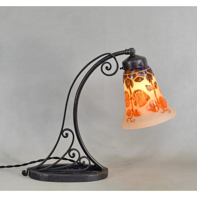 Art Deco Belgo-French Art Deco Lamp by Carion & Le Verre Francais Schneider - 1920s France For Sale - Image 3 of 15