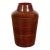 Artisan Brown Glaze Vase with Black Concentric Motifs and Tapering Lines For Sale