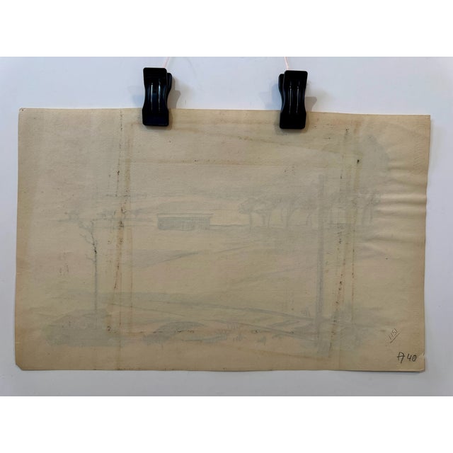 Henry Emil Salloch Original Watercolor on Paper Rural Landscape Scene, 1931. For Sale In Atlanta - Image 6 of 7