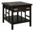 Vintage Modern Black Lacquer Campaign End Table With Brass Hardware For Sale