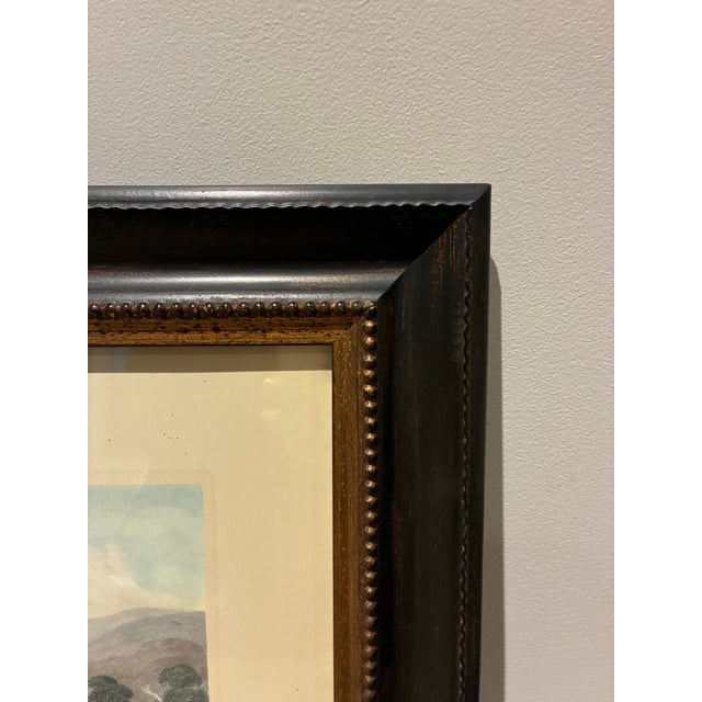 Late 20th Century Vintage “Norham Castle” English Countryside Landscape Print in Ornate Black & Gold Frame For Sale - Image 5 of 6