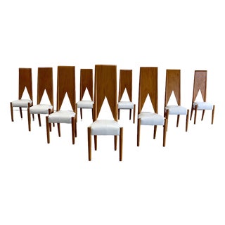 Unique Postmodern Sculptural Dining Chairs, Set of 9 For Sale