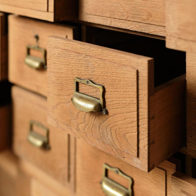 Wood Late 19th Century French Oak Bank Office Filing Cabinet For Sale - Image 7 of 14