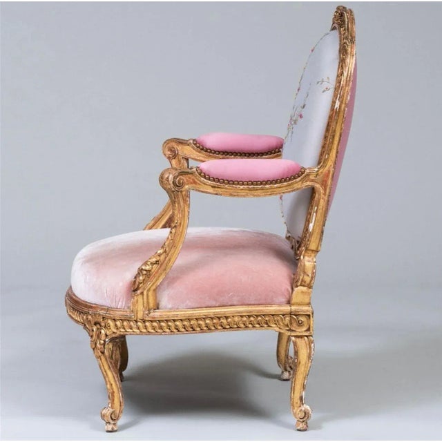 Late 19th Century Louis XV Style Carved Giltwood Armchair For Sale In Boston - Image 6 of 12