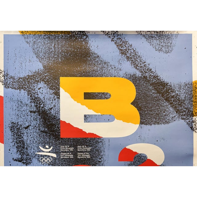 Abstract 1992 Barcelona Olympic Poster, B 92 - Joseph Maria Mir For Sale - Image 3 of 3