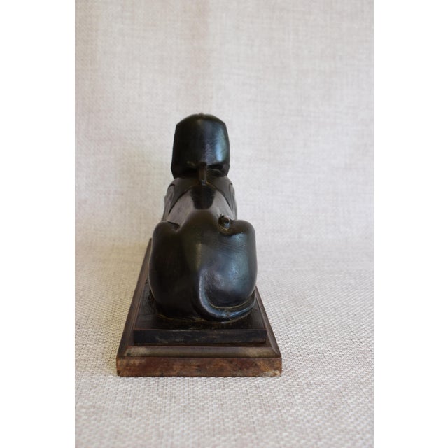 Vintage Carved Wooden Inkwell with Horus Sphinx, 1930s For Sale - Image 9 of 11