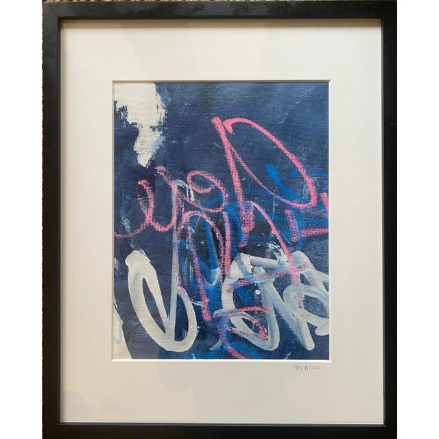 2020s Sarah Trundle, Contemporary Abstract Framed Painting, "Scrappy" For Sale - Image 5 of 5