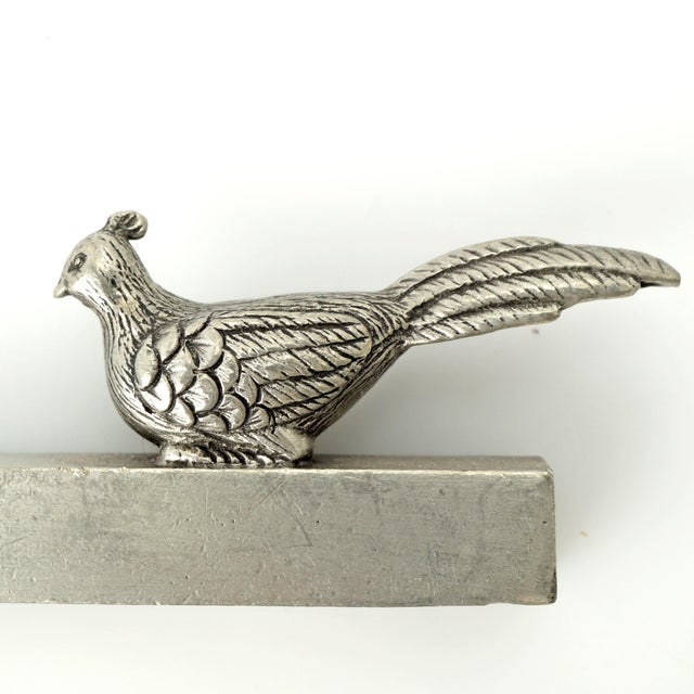 Vintage Set of Three Etain Royal Rue De France Pewter Knife Rests Duck, Pheasant, and Dog For Sale - Image 4 of 9