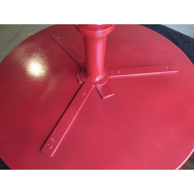 Brick Red Vintage Painted Regency Style Round Pedestal Table Circa 1930 For Sale - Image 8 of 8
