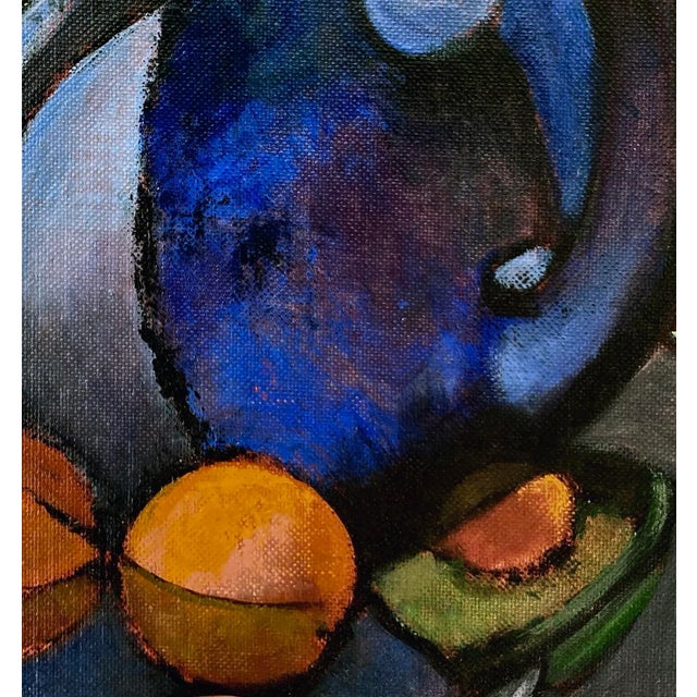Fauvist Still Life Painting With Pitcher and Oranges For Sale - Image 10 of 10
