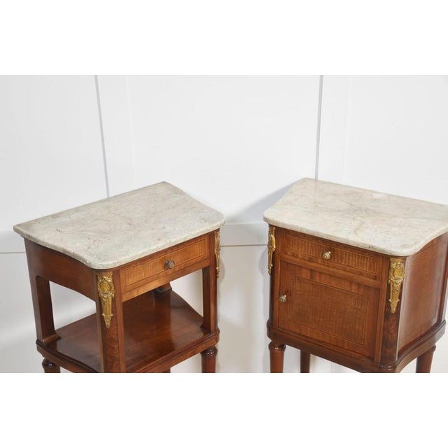 Gilt Metal Mounted Bedside Tables, 1890s, Set of 2 For Sale - Image 5 of 14