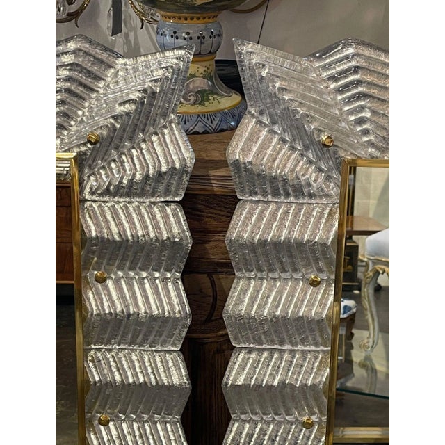 Contemporary Silver Murano Zip-Zag Mirror For Sale - Image 4 of 10
