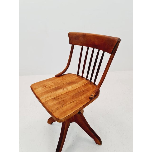 Bauhaus Bauhaus Swivel Office Chair in Wood by Der Ferderdreh, 1930s For Sale - Image 3 of 11