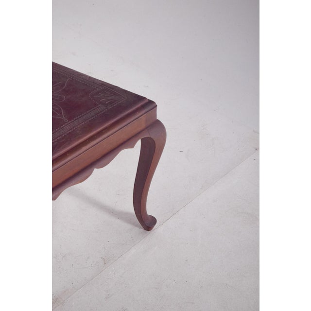 Brown Chairs with Embossed Leather Seats, 1950s, Set of 2 For Sale - Image 8 of 12