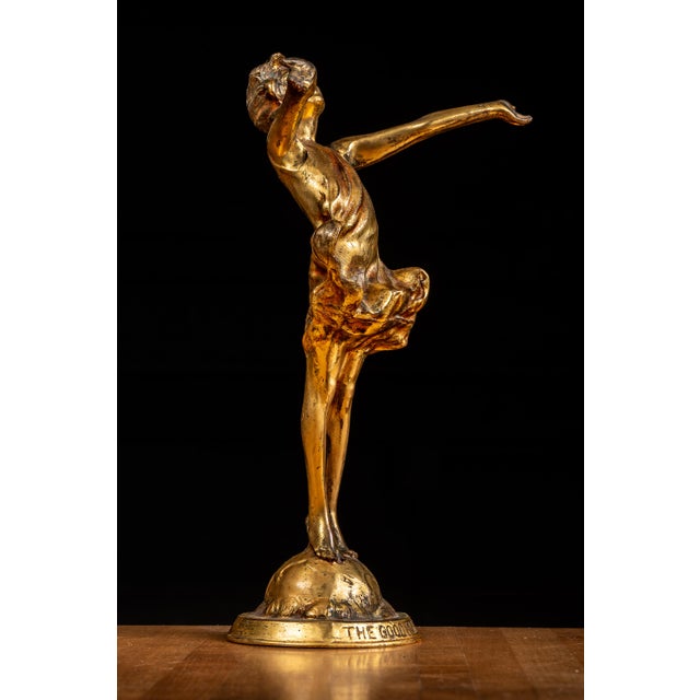 1910s The Good Fairy | Brass McCutcheon Statuette; Signed, Dated For Sale - Image 4 of 11