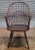 Wood David T. Smith Sack Back Windsor Arm Chair Bench Made Black Crackle Finish Ohio For Sale - Image 7 of 7