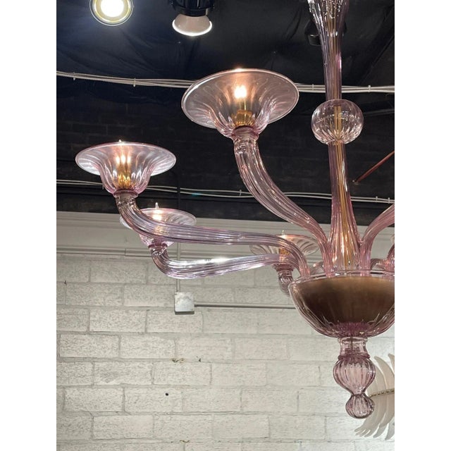 Murano Amethyst 8-Light Chandelier For Sale In Dallas - Image 6 of 9
