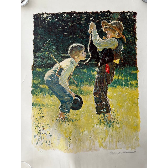 American 1970s Norman Rockwell “Dead Cat” Tom Sawyer Suite 7/200 Limited Edition Collotype, Unframed For Sale - Image 3 of 9
