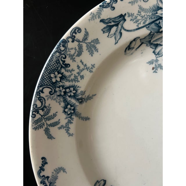 Blue Terre De Fer Dinner Plates from Louis Graves, 1890s, Set of 13 For Sale - Image 8 of 13