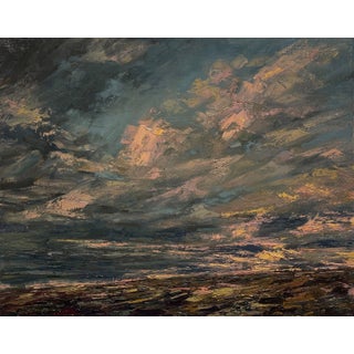 Eastern Plains of Colorado by Sparky LeBold | Oil on Canvas Landscape of clouds at sunset. For Sale