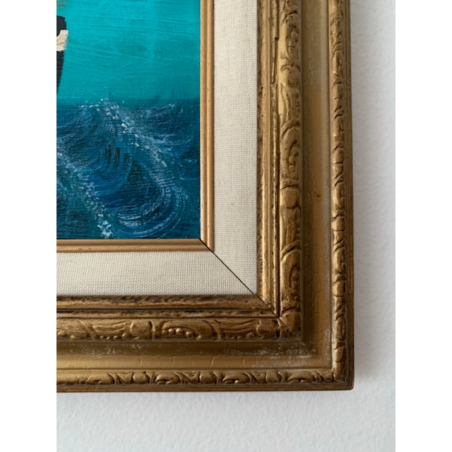 Contemporary Impressionist Style Seascape Painting on Canvas, Framed For Sale - Image 4 of 5