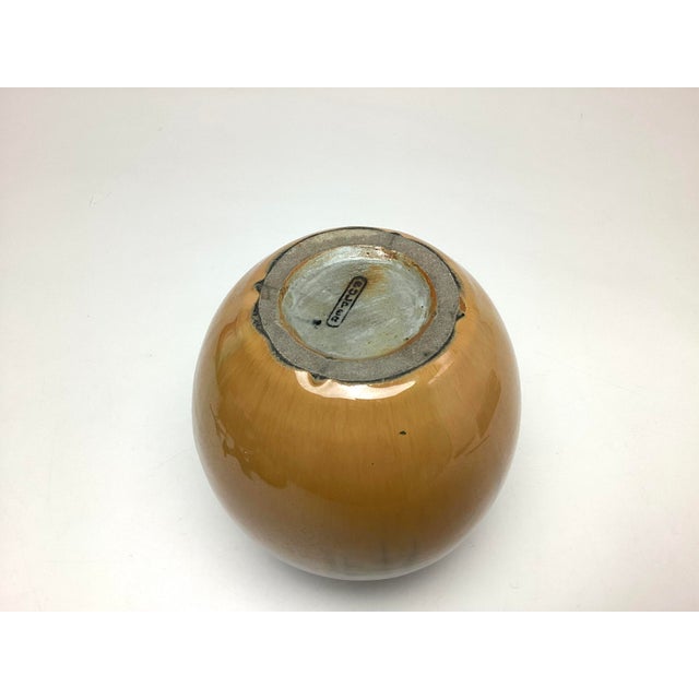 Early 20th Century Fulper Pottery Arts and Crafts Butterscotch Flambé Double Handled Vase 7 1/2” Tall For Sale - Image 5 of 5