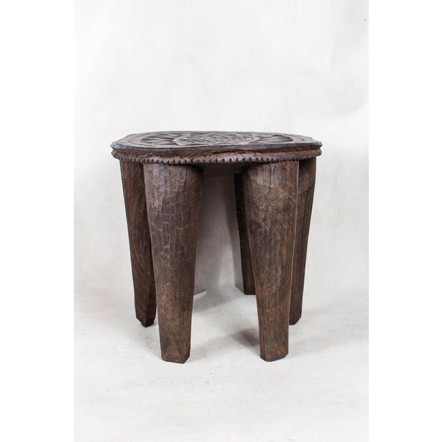 Nupe stool - this is a large fabulous hand carved wood stool from the nupe people of nigeria. These stools are hand carved...