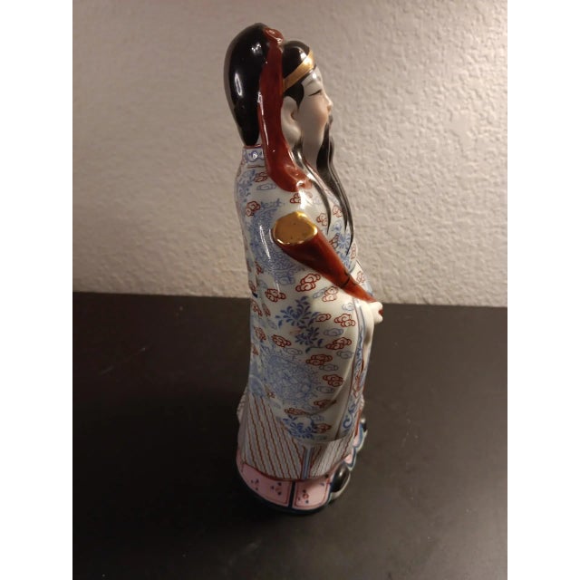 Asian 1970s Asian Famille Rose Porcelain Scholar With Scroll Figurine, Circa Late 20th Century For Sale - Image 3 of 8