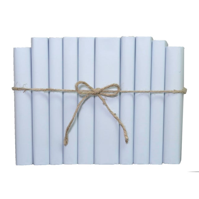 Modern Decorative Books - Pale Sky Paper Wrapped Book Bundle - 1 Foot of Blue Books For Sale - Image 3 of 3