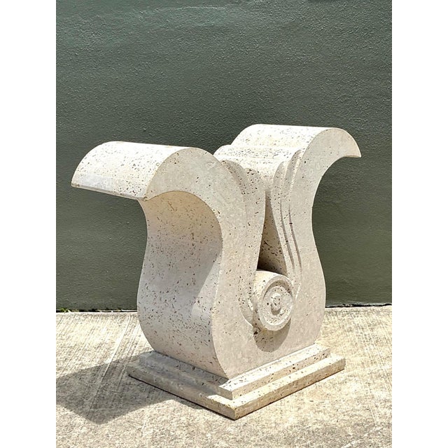 Vintage Deco Coquina Console Table Pedestal For Sale - Image 13 of 15